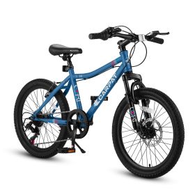 S20101 Ecarpat 20 Inch Kids Bike, Boys Girls Mountain Bike Ages 8-12, 7 Speed Teenager Children Kids' Bicycles, Front Suspension Disc U Brake