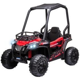 12V Dual Motor Kids Electric Ride-on UTV Toy, Batter Powered Truck with Forward and Reverse Function, Headlights, MP3/USB Music Connection, Suspe